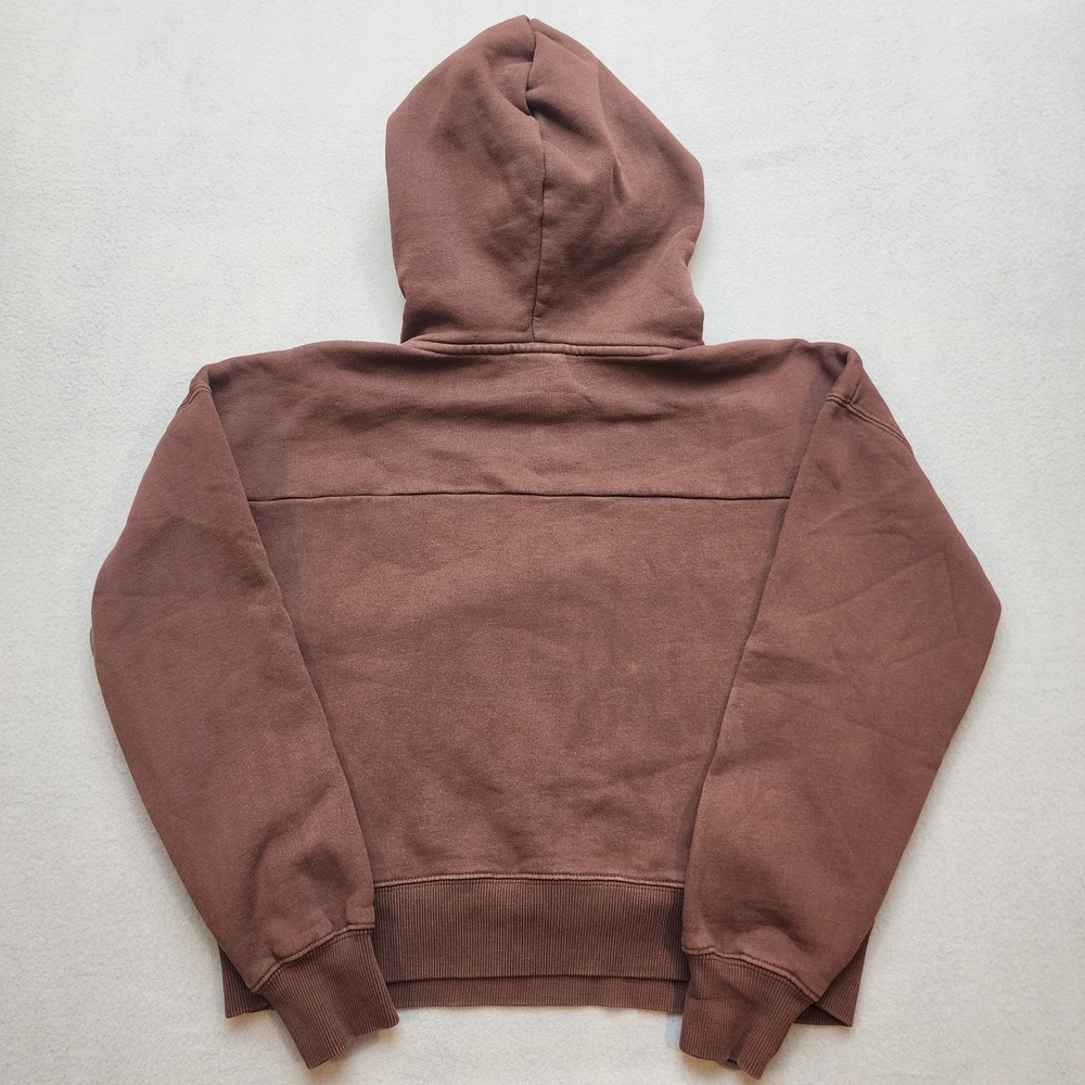 Beardedgoat Soft Goods Brown Hoodie Womens Medium Boxy Fleece Sweatshirt M - Picture 3 of 8
